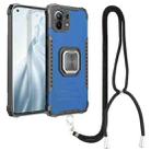 For Xiaomi Mi 11 Aluminum Alloy + TPU Phone Case with Lanyard(Blue) - 1