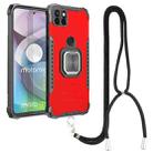 For Motorola Moto G 5G / One 5G Ace Aluminum Alloy + TPU Phone Case with Lanyard(Red) - 1