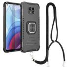 For Motorola Moto G Power 2021 Aluminum Alloy + TPU Phone Case with Lanyard(Black) - 1