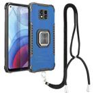 For Motorola Moto G Power 2021 Aluminum Alloy + TPU Phone Case with Lanyard(Blue) - 1