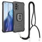 For Motorola Moto G Stylus 2021 Aluminum Alloy + TPU Phone Case with Lanyard(Black) - 1