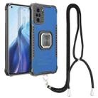 For Motorola Moto G Stylus 2021 Aluminum Alloy + TPU Phone Case with Lanyard(Blue) - 1