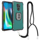 For Motorola Moto G9 / G9 Play / E7 Plus Aluminum Alloy + TPU Phone Case with Lanyard(Green) - 1