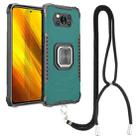 For Xiaomi Poco X3 / X3 NFC Aluminum Alloy + TPU Phone Case with Lanyard(Green) - 1