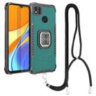 For Xiaomi Redmi 9C / Redmi 9 India Aluminum Alloy + TPU Phone Case with Lanyard(Green) - 1