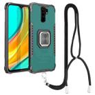 For Xiaomi Redmi 9 / Redmi 10X Aluminum Alloy + TPU Phone Case with Lanyard(Green) - 1