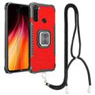 For Xiaomi Redmi Note 8 Aluminum Alloy + TPU Phone Case with Lanyard(Red) - 1