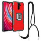 For Xiaomi Redmi Note 8 Pro Aluminum Alloy + TPU Phone Case with Lanyard(Red) - 1
