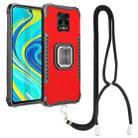 For Xiaomi Redmi Note 9S / Note 9 Pro Aluminum Alloy + TPU Phone Case with Lanyard(Red) - 1