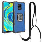 For Xiaomi Redmi Note 9S / Note 9 Pro Aluminum Alloy + TPU Phone Case with Lanyard(Blue) - 1