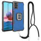 For Xiaomi Redmi Note 10 4G / Note 10S Aluminum Alloy + TPU Phone Case with Lanyard(Blue) - 1