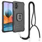 For Xiaomi Redmi Note 10 Pro / Note 10 Pro Max Aluminum Alloy + TPU Phone Case with Lanyard(Black) - 1