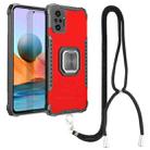 For Xiaomi Redmi Note 10 Pro / Note 10 Pro Max Aluminum Alloy + TPU Phone Case with Lanyard(Red) - 1