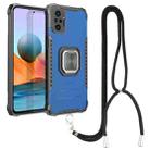 For Xiaomi Redmi Note 10 Pro / Note 10 Pro Max Aluminum Alloy + TPU Phone Case with Lanyard(Blue) - 1