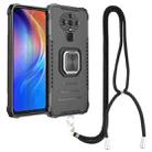 For Tecno Spark 6 Aluminum Alloy + TPU Phone Case with Lanyard(Black) - 1