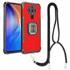 For Tecno Spark 6 Aluminum Alloy + TPU Phone Case with Lanyard(Red) - 1