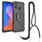 For Tecno Spark 6 Go Aluminum Alloy + TPU Phone Case with Lanyard(Black) - 1