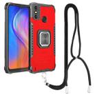 For Tecno Spark 6 Go Aluminum Alloy + TPU Phone Case with Lanyard(Red) - 1