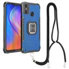 For Tecno Spark 6 Go Aluminum Alloy + TPU Phone Case with Lanyard(Blue) - 1