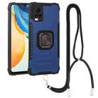 For vivo V20 Aluminum Alloy + TPU Phone Case with Lanyard(Blue) - 1