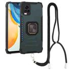 For vivo V20 Aluminum Alloy + TPU Phone Case with Lanyard(Green) - 1