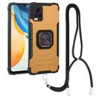 For vivo V20 Aluminum Alloy + TPU Phone Case with Lanyard(Gold) - 1