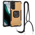 For vivo V20 SE Aluminum Alloy + TPU Phone Case with Lanyard(Gold) - 1