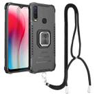 For vivo Y17 / Y12 / Y15 / Y11 2019 / Y5 2020 Aluminum Alloy + TPU Phone Case with Lanyard(Black) - 1