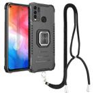 For vivo Y50 / Y30 Aluminum Alloy + TPU Phone Case with Lanyard(Black) - 1