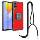 For vivo Y51 2020 / Y31 Aluminum Alloy + TPU Phone Case with Lanyard(Red) - 1