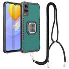 For vivo Y51 2020 / Y31 Aluminum Alloy + TPU Phone Case with Lanyard(Green) - 1