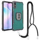 For Xiaomi Redmi 9A Aluminum Alloy + TPU Phone Case with Lanyard(Green) - 1