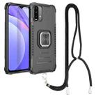 For Xiaomi Redmi Note 9 4G / 9 Power /  9T Aluminum Alloy + TPU Phone Case with Lanyard(Black) - 1