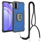 For Xiaomi Redmi Note 9 4G / 9 Power /  9T Aluminum Alloy + TPU Phone Case with Lanyard(Blue) - 1