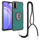 For Xiaomi Redmi Note 9 4G / 9 Power /  9T Aluminum Alloy + TPU Phone Case with Lanyard(Green) - 1