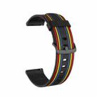 20mm Stripe Silicone Watch Band(Black) - 1
