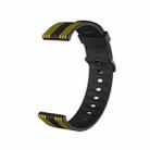 20mm Stripe Silicone Watch Band(Black Yellow) - 3