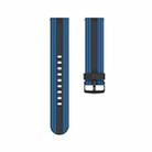 22mm Stripe Silicone Watch Band(Black Blue) - 2