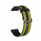 22mm Stripe Silicone Watch Band(Black Yellow) - 1
