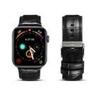 For Apple Watch Series 9&8&7 41mm / SE 3&SE 2&6&SE&5&4 40mm / 3&2&1 38mm Cowhide Crocodile Texture Strap Watch Band(Black) - 1