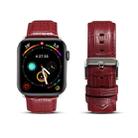 For Apple Watch Series 9&8&7 41mm / SE 3&SE 2&6&SE&5&4 40mm / 3&2&1 38mm Cowhide Crocodile Texture Strap Watch Band(Red-brown) - 1