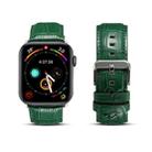 For Apple Watch Series 7 41mm / 6 & SE & 5 & 4 40mm / 3 & 2 & 1 38mm Cowhide Crocodile Texture Strap Watch Band(Green) - 1