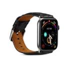 For Apple Watch Ultra 49mm / Series 8&7 45mm / SE 2&6&SE&5&4 44mm / 3&2&1 42mm Cowhide Crocodile Texture Strap Watch Band(Black) - 2