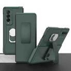 For Samsung Galaxy Z Fold3 5G GKK Foldable Armor Phone Case with Ring & Back Clip Holder(Dark Green) - 1