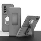 For Samsung Galaxy Z Fold3 5G GKK Foldable Armor Phone Case with Ring & Back Clip Holder(Grey) - 1
