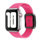 Black Buckle Silicone Watch Band For Apple Watch Series 8&7 41mm / SE 2&6&SE&5&4 40mm / 3&2&1 38mm(Barbie Pink) - 1