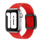 Black Buckle Silicone Watch Band For Apple Watch Series 9&8&7 41mm / SE 3&SE 2&6&SE&5&4 40mm / 3&2&1 38mm(Red) - 1