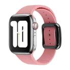 Black Buckle Silicone Watch Band For Apple Watch Series 9&8&7 41mm / SE 3&SE 2&6&SE&5&4 40mm / 3&2&1 38mm(Light Pink) - 1