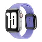 Black Buckle Silicone Watch Band For Apple Watch Series 9&8&7 41mm / SE 3&SE 2&6&SE&5&4 40mm / 3&2&1 38mm(Lilac) - 1