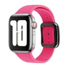 Black Buckle Silicone Watch Band For Apple Watch Ultra 49mm / Series 8&7 45mm / SE 2&6&SE&5&4 44mm / 3&2&1 42mm(Barbie Pink) - 1